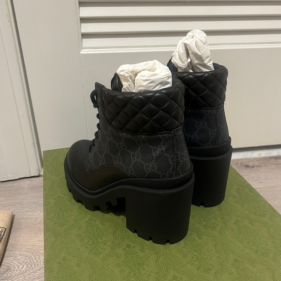 Gucci Women's GG Platform High Block Heel Ankle Boots NEW SZ 35 - Picture 6 of 10